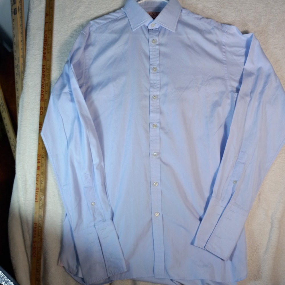 Thomas Pink dress Shirt jermyn street london 16-36 1/2 41-93cm French Cuff Blue